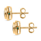 Lab Grown Smaragd Ohrringe 925 Silber 750 Gelbgold Vermeil ca. 1,50 ct.