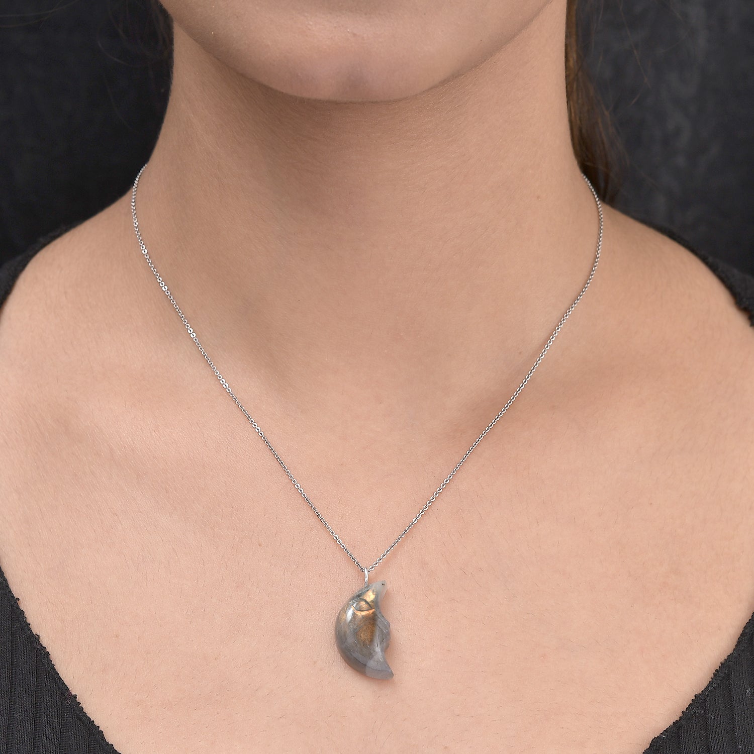 Feuer-Labradorit-Anhänger, 925 Silber ca. 16,47 ct