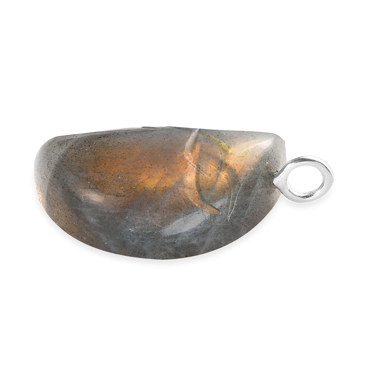 Feuer-Labradorit-Anhänger, 925 Silber ca. 16,47 ct