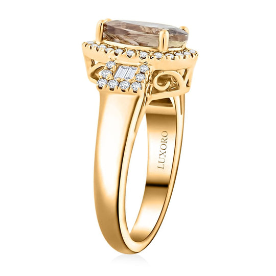 LUXORO AAA Turkizit, Weißer Diamant AGI zertifiziert Ring 585 Gold (Größe 20.00) ca. 3.15 ct