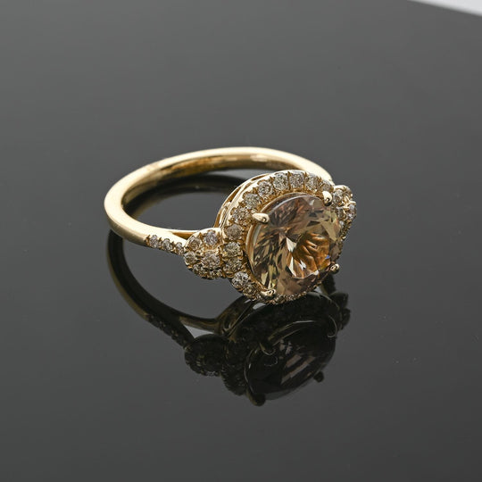 LUXORO AAA Turkizit, Weißer Diamant Ring 585 Gold (Größe 16.50) ca. 4,00 ct