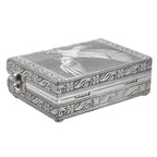 Handgefertigtes, Aluminium-Schmuckkästchen, silber, Adlerprägung