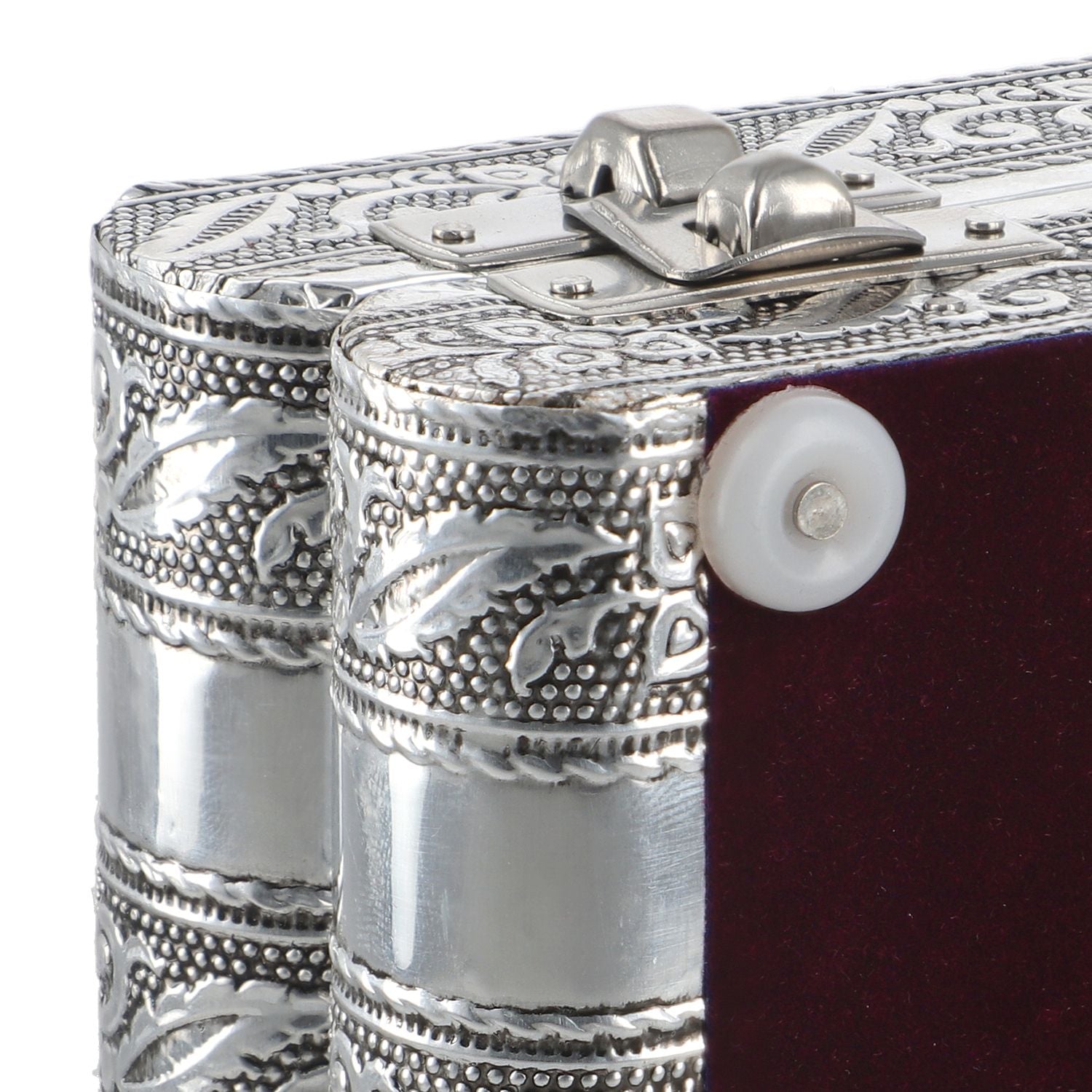 Handgefertigtes, Aluminium-Schmuckkästchen, silber, Adlerprägung