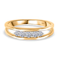 Luxuriant Diamond Lab Grown Diamant VS Ring, 925 Silber Gelbgold Vermeil (Größe 16.00) ca. 0.25 ct