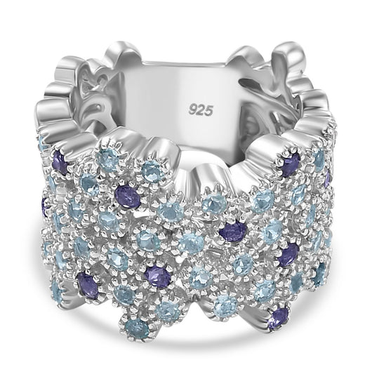 SEA LIFE KOLLEKTION - AA Lagunen Apatit, Iolit Ring 925 Silber rhodiniert ca. 2.01 ct