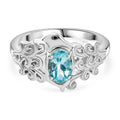 AA Lagunen Apatit Ring 925 Silber rhodiniert (Größe 18.00) ca. 0,81 ct