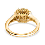 AAA Gelber Saphir, Weißer Diamant AGI zertifiziert und geprüft Ring 585 Gelbgold (Größe 16.50) ca. 1,31 ct