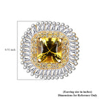 AAA Gelber Saphir, Weißer Diamant Ohrringe, AGI zertifiziert und geprüft, 585 Gelb Gold ca. 2.44 ct