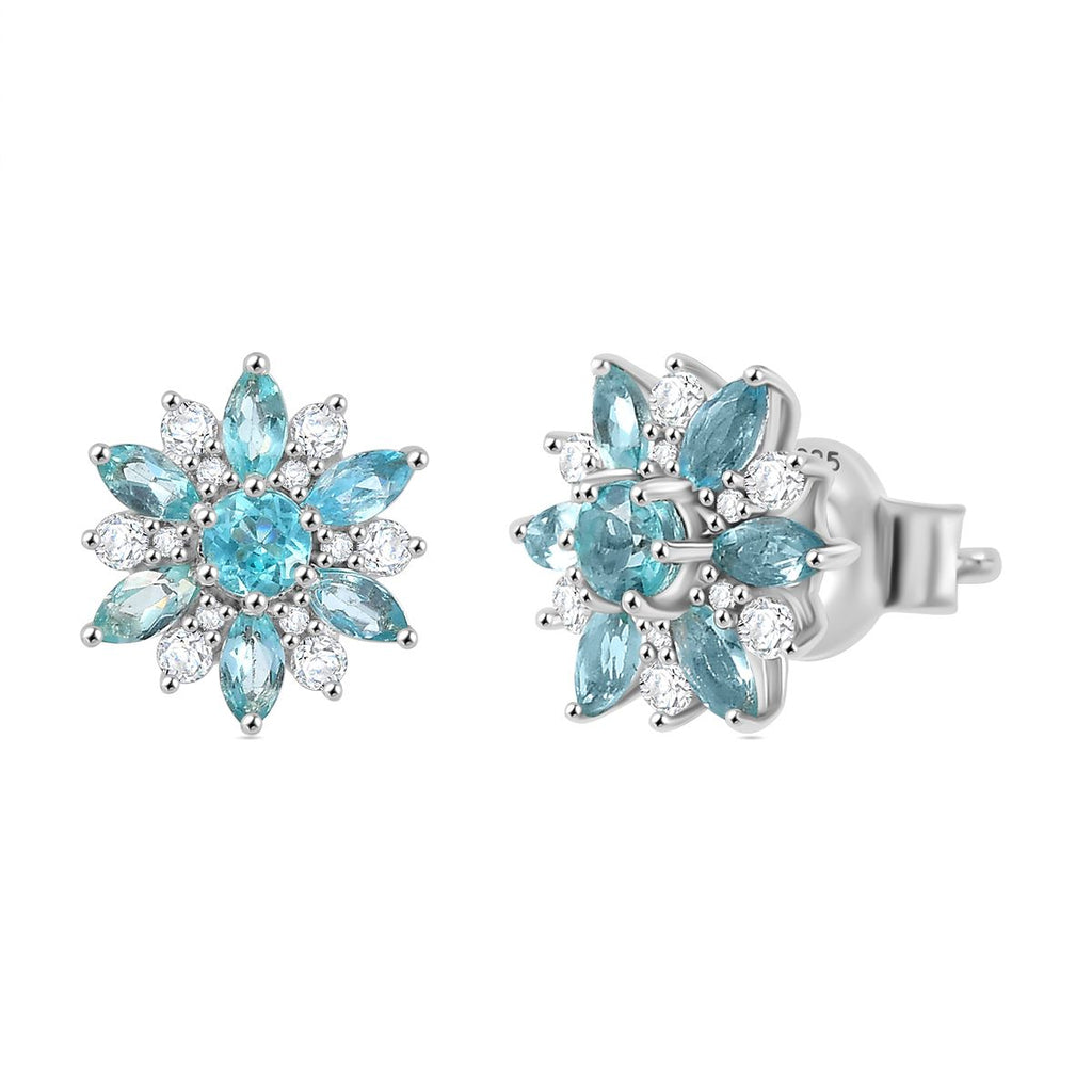 AA Lagunen Apatit Ohrringe 925 Silber rhodiniert ca. 2.05 ct