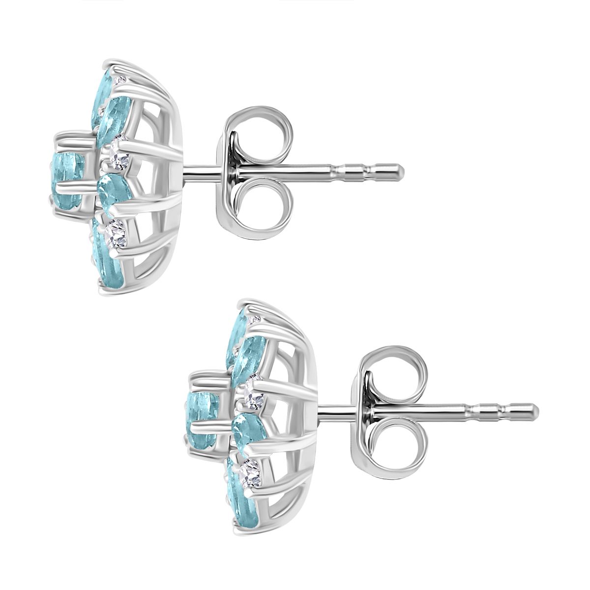 AA Lagunen Apatit Ohrringe 925 Silber rhodiniert ca. 2.05 ct