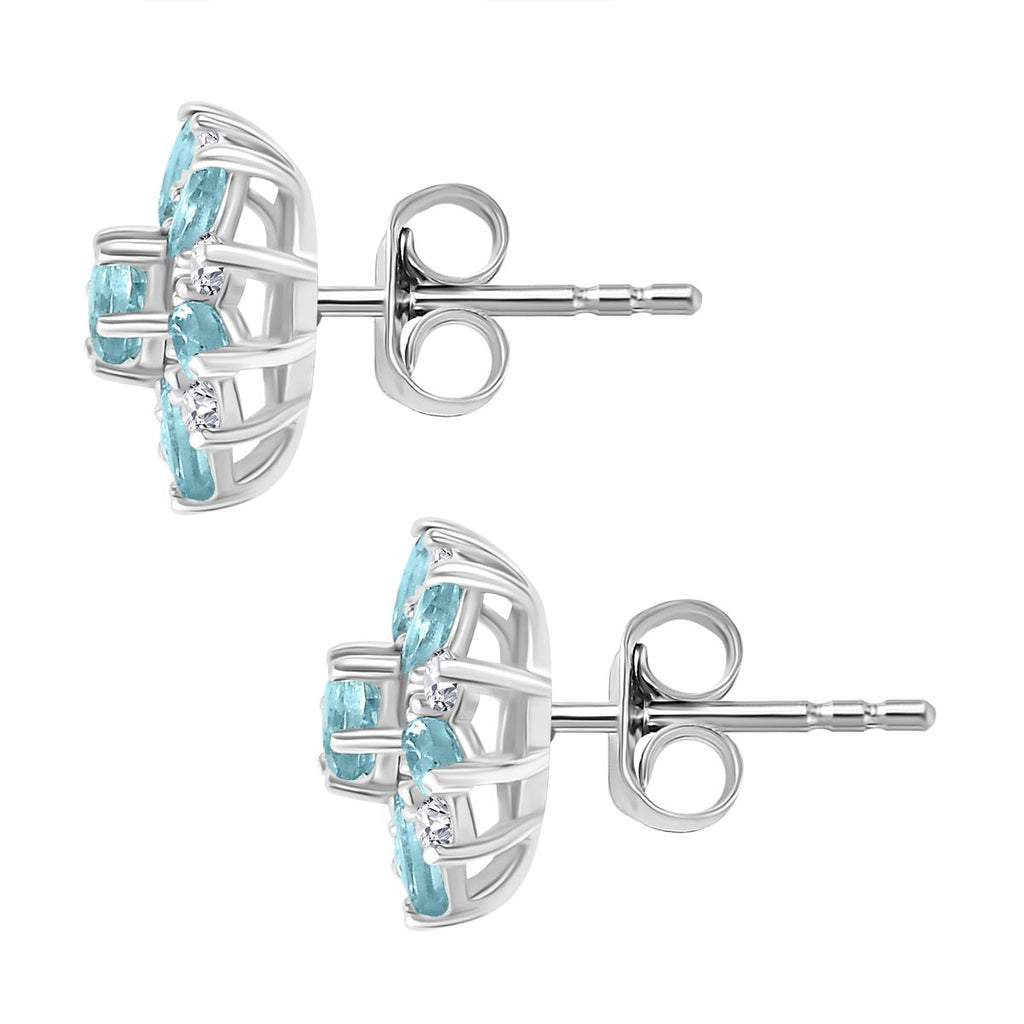 AA Lagunen Apatit Ohrringe 925 Silber rhodiniert ca. 2.05 ct