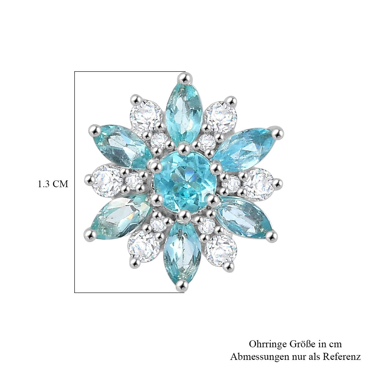 AA Lagunen Apatit Ohrringe 925 Silber rhodiniert ca. 2.05 ct