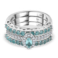 AA Lagunen Apatit Ring 925 Silber rhodiniert (Größe 17.00) ca. 1,87 ct