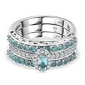 AA Lagunen Apatit Ring 925 Silber rhodiniert (Größe 19.00) ca. 1,87 ct