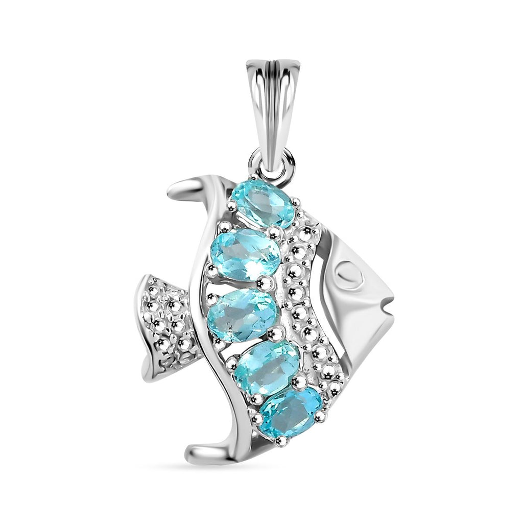 SEA LIFE KOLLEKTION - AA Lagunen Apatit Anhänger 925 Silber rhodiniert ca. 1.00 ct