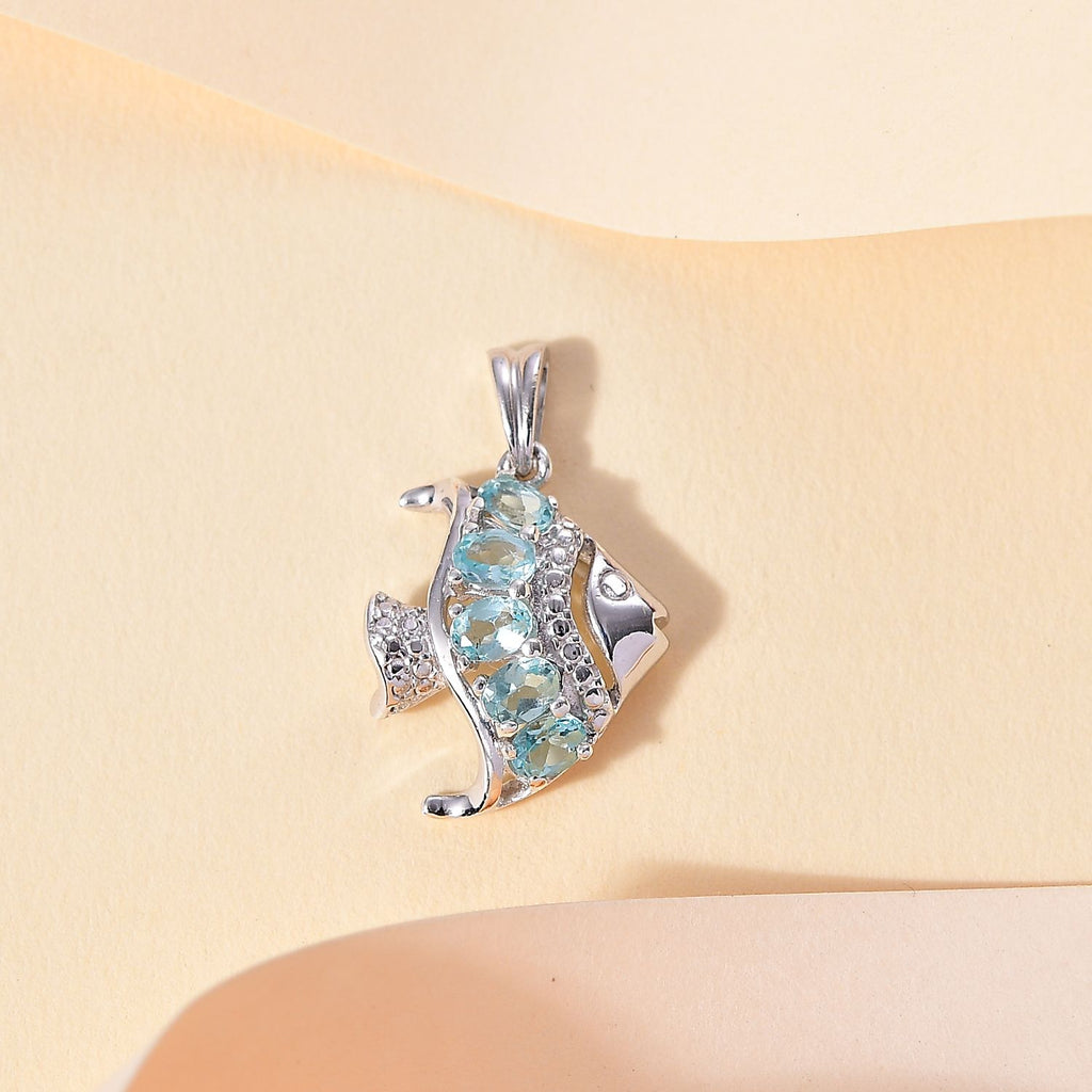 SEA LIFE KOLLEKTION - AA Lagunen Apatit Anhänger 925 Silber rhodiniert ca. 1.00 ct