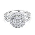 Zirkonia Ring 925 Silber rhodiniert (Größe 19.00) 2.43 ct