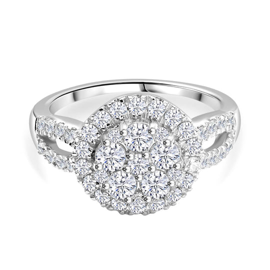 Zirkonia Ring 925 Silber rhodiniert (Größe 19.00) 2.43 ct