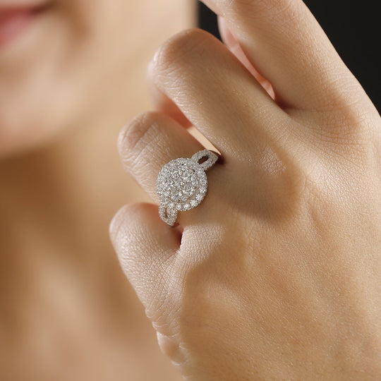 Zirkonia Ring 925 Silber rhodiniert (Größe 19.00) 2.43 ct