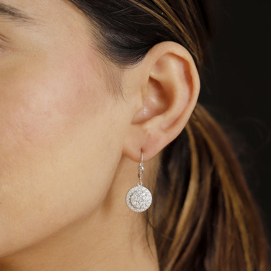 J Francis gefertigt mit SWAROVSKI - Zirkonia Ohrringe 925 Silber rhodiniert