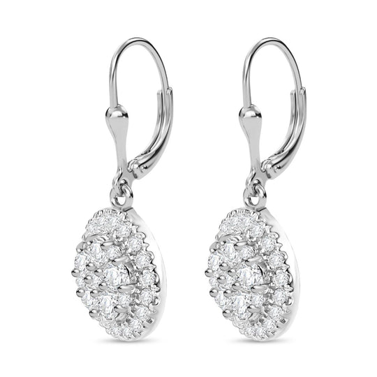 J Francis gefertigt mit SWAROVSKI - Zirkonia Ohrringe 925 Silber rhodiniert