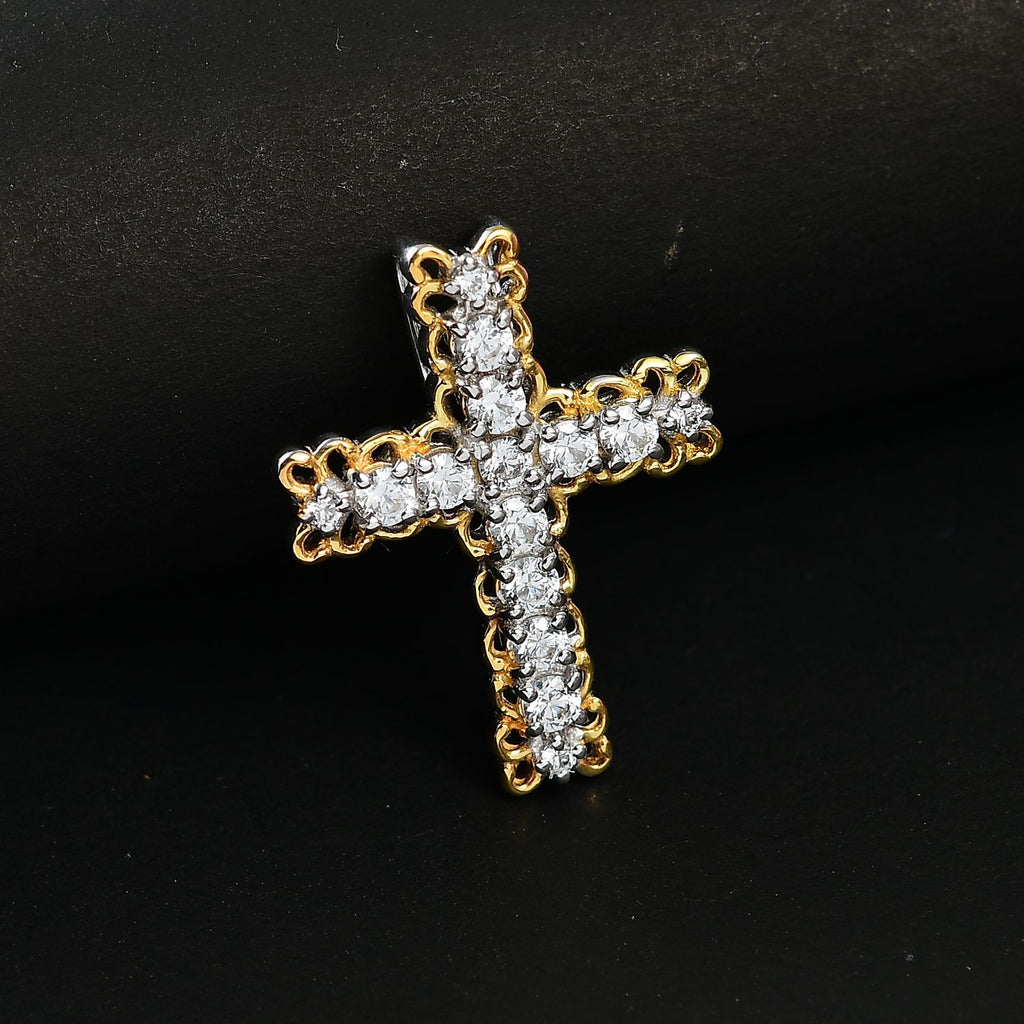 J Francis gefertigt mit SWAROVSKI Zirkonia Anhänger 925 Silber platiniert und vergoldet