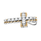 J Francis gefertigt mit SWAROVSKI Zirkonia Anhänger 925 Silber platiniert und vergoldet
