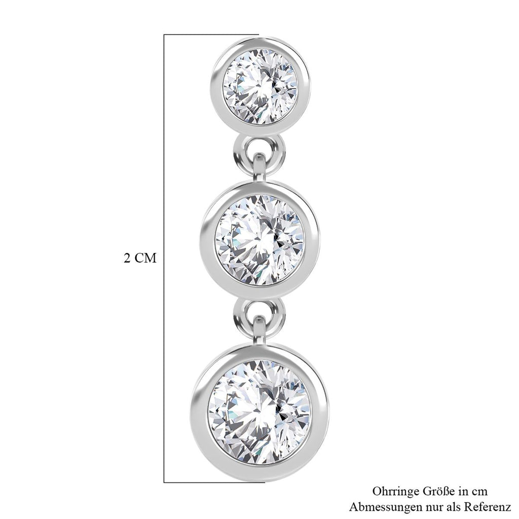 J Francis gefertigt mit SWAROVSKI Zirkonia Ohrringe 925 Silber rhodiniert