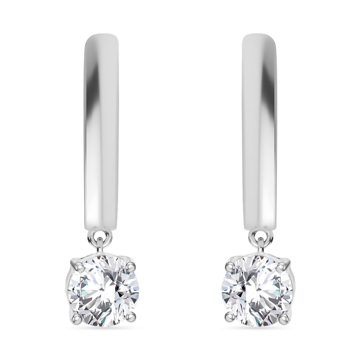 J Francis gefertigt mit SWAROVSKI Zirkonia Ohrringe 925 Silber Standard 1.95 ct