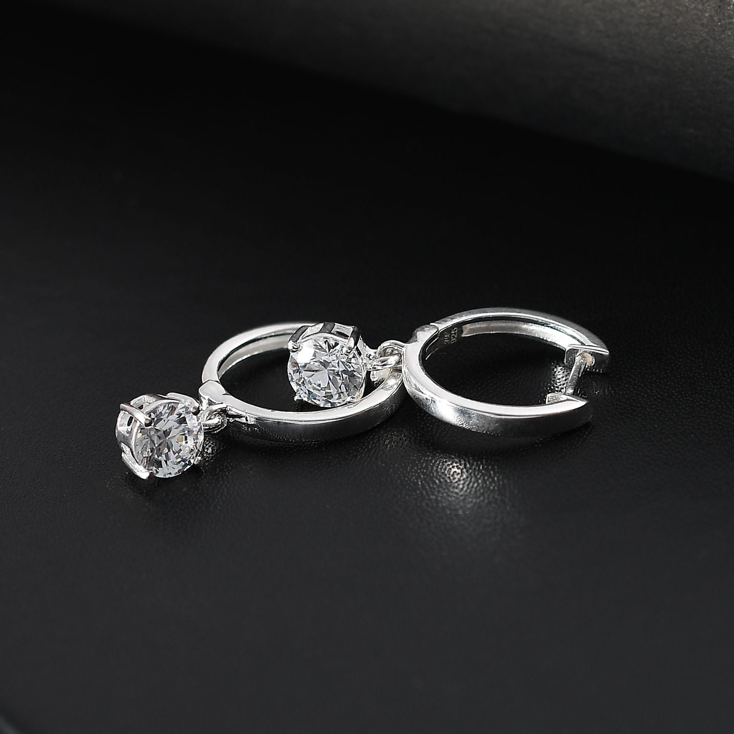 J Francis gefertigt mit SWAROVSKI Zirkonia Ohrringe 925 Silber Standard 1.95 ct