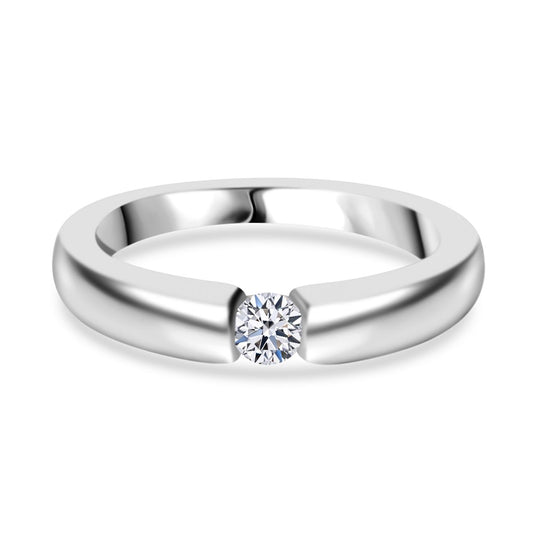 LUXURIANT DIAMOND - Lab Grown Diamant VS-EF Ring 925 Silber platiniert (Größe 17.00) ca. 0.15 ct