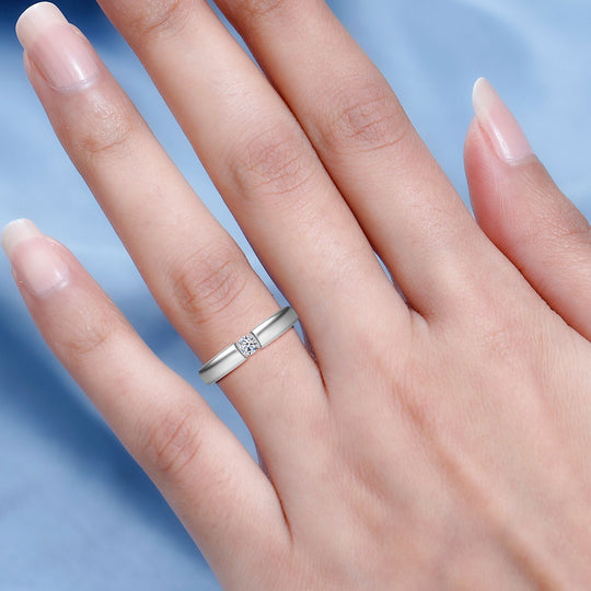 LUXURIANT DIAMOND - Lab Grown Diamant VS-EF Ring 925 Silber platiniert (Größe 17.00) ca. 0.15 ct