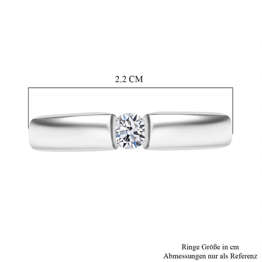 LUXURIANT DIAMOND - Lab Grown Diamant VS-EF Ring 925 Silber platiniert (Größe 17.00) ca. 0.15 ct