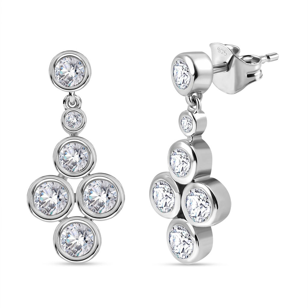 Zirkonia Ohrringe 925 Silber rhodiniert
