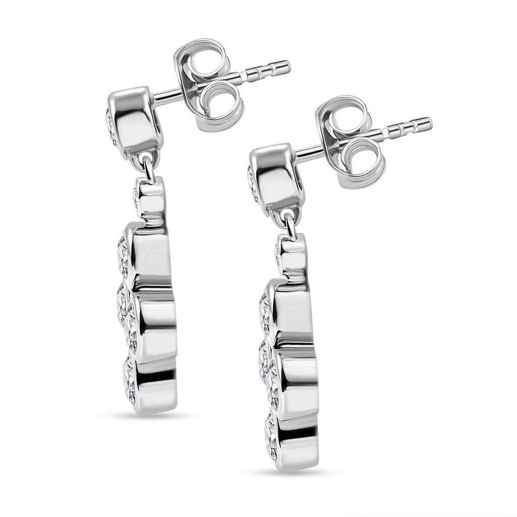 Zirkonia Ohrringe 925 Silber rhodiniert