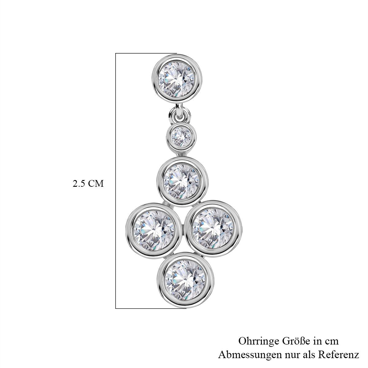 Zirkonia Ohrringe 925 Silber rhodiniert