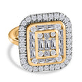Zirkonia Ring 925 Silber 750 Gelbgold Vermeil (Größe 19.00) 3.91 ct