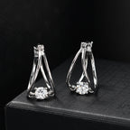 J Francis gefertigt mit SWAROVSKI Zirkonia Ohrringe 925 Silber platiniert
