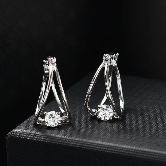 J Francis gefertigt mit SWAROVSKI Zirkonia Ohrringe 925 Silber platiniert