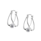 J Francis gefertigt mit SWAROVSKI Zirkonia Ohrringe 925 Silber platiniert