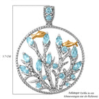 SEA LIFE KOLLEKTION - AA Lagunen Apatit Anhänger 925 Silber Rhodiniert und 750 Gelbgold Vermeil ca. 1.87 ct