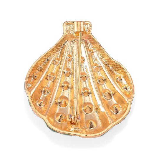 Blauer Kristall Brosche emailliert