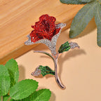 Mehrfarbiger Kristall Brosche Std Rose