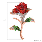 Mehrfarbiger Kristall Brosche Std Rose