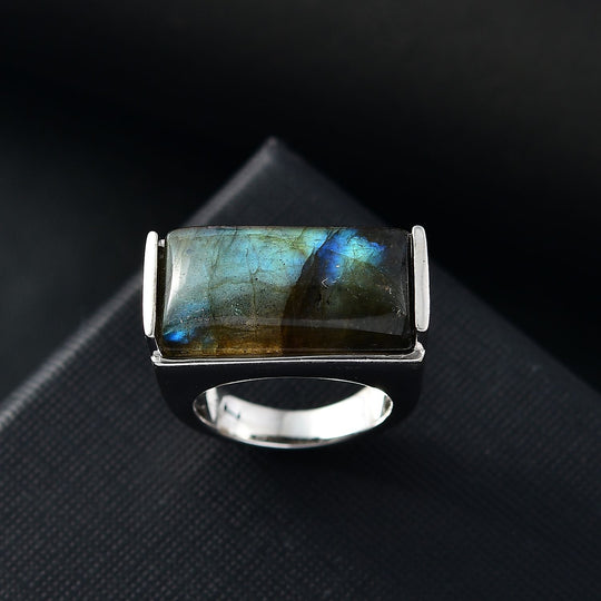 Labradorit Ring Messing ca. 13,20 ct