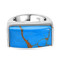 Blaues Türkis Ring Messing (Größe 16.00) ca. 9,54 ct