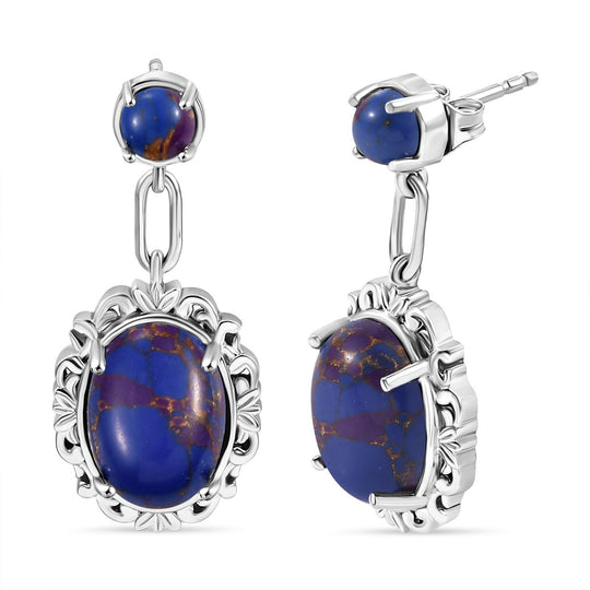 Lapislazuli Ohrringe Messing ca. 15.78 ct