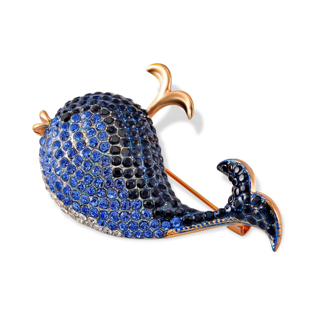 Mehrfarbiger Kristall Delphin Brosche
