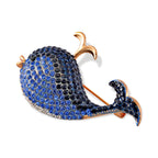 Mehrfarbiger Kristall Delphin Brosche
