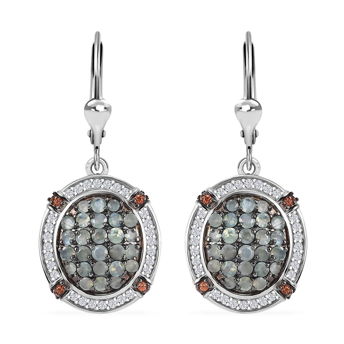 Alexandrit Ohrringe 925 Silber rhodiniert ca. 2.54 ct